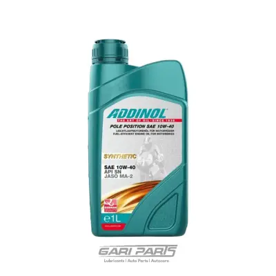10W-40 ADDINOL Pole Position JASO MA-2 (Fully Synthetic) SN API JASO MA-2 BIKE ENGINE MOTOR OIL GENUINE BUY FROM GARIPARTS
