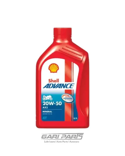 20W-50 Shell ADVANCE 4T RED AX3 MOTORCYCLE API SG / JASO MA BIKE ENGINE MOTOR OIL GENUINE BUY FROM GARIPARTS