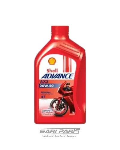 20W-50 Shell ADVANCE 4T RED AX3 MOTORCYCLE API SG / JASO MA BIKE ENGINE MOTOR OIL GENUINE BUY FROM GARIPARTS